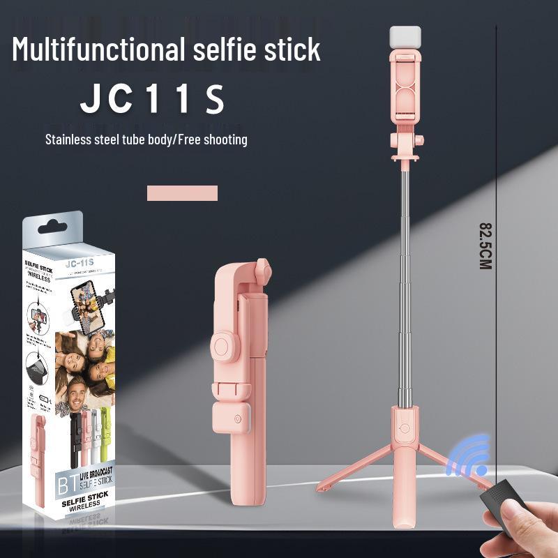 Bluetooth Selfie Stick with Fill Light and Portable Tripod Stand