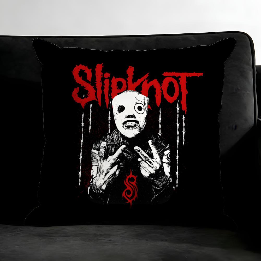 S-Slipknot Band Cushion Cover Pillowcase Ultra Soft Skin Friendly Fabric Cloud Like Comfort & Concealed Zipper