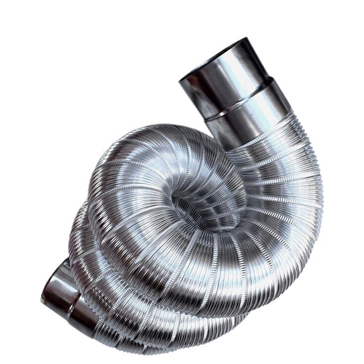 1.5m Stainless Steel High-Temperature Resistant Corrugated Flexible Exhaust Hose for Heaters and Gas.