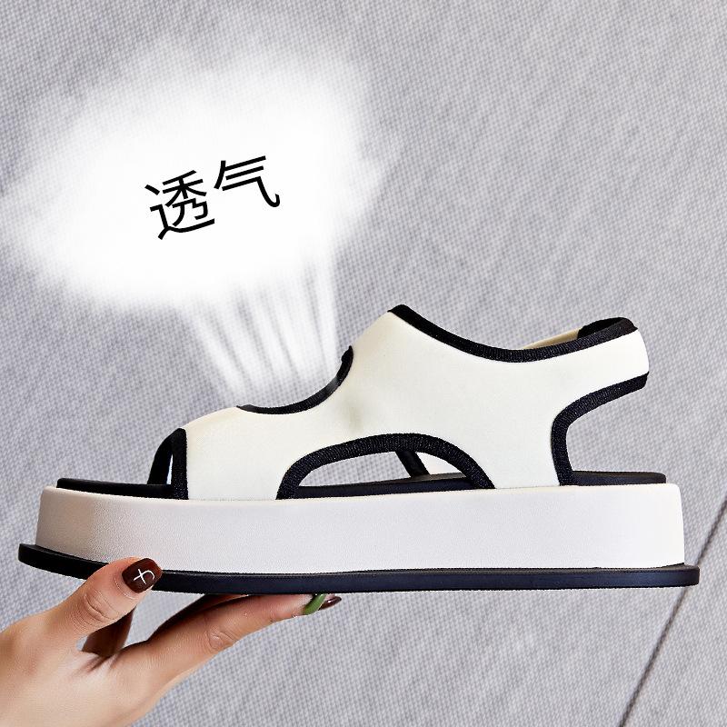 

Босоножки Xiaoxiangfeng женские 2025 лето новая обувь женские универсальные платформа пляжная обувь эластичная лента модная женская обувь тренд 35 бежевый