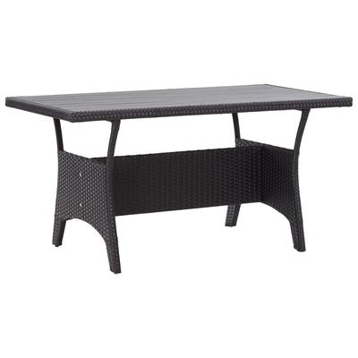 Vidaxl Garden Table, Black, 120X70X66 Cm, Polyrattan