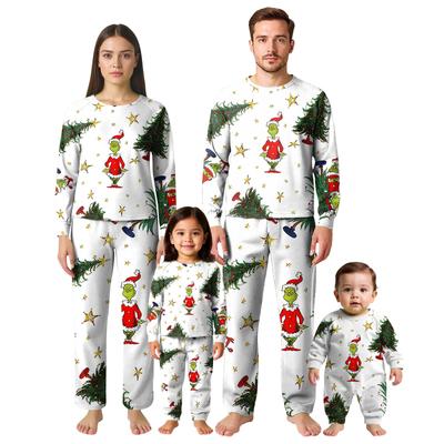 Christmas Prints Family Matching Long Sleeve Tops+Pants Set Family Matching Sets