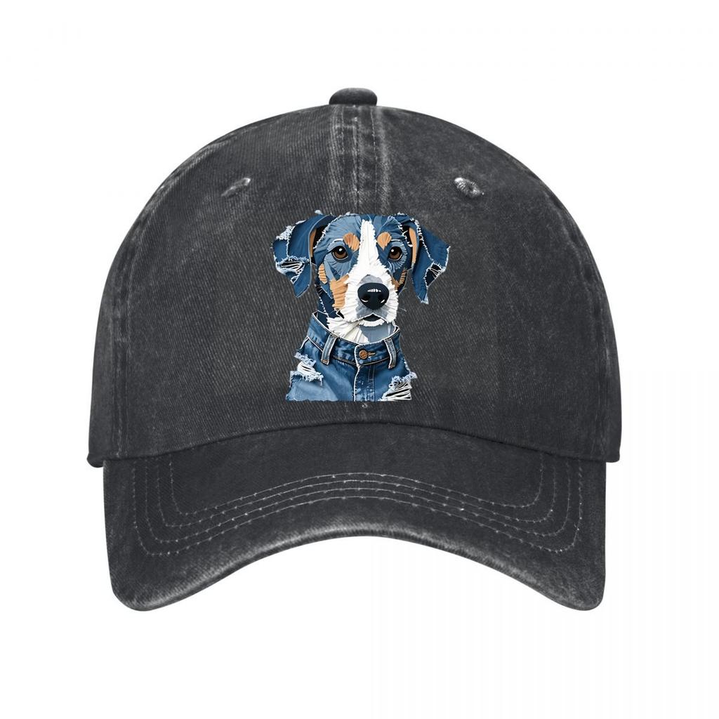 Distressed Dog Art Graphic Washed Baseball Cap Outdoor For Womens Unisex FeUnisex