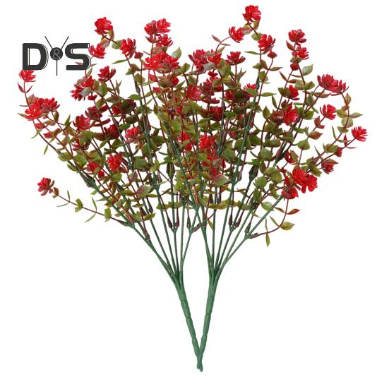 2 Piezas Flores Artificiales de Exterior Realistas Resistentes a los Rayos UV Plantas Falsas Flores Falsas con Tallos Flexibles para Colgar en Macetero Porche Hogar Decoración de Boda