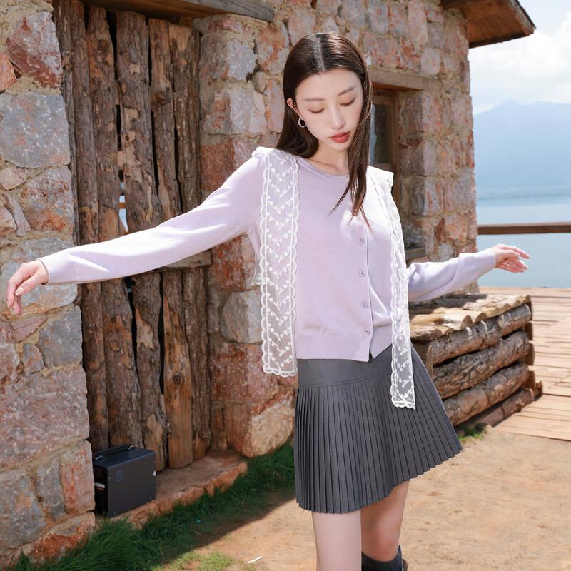 

Женский трикотажный кардиган Sancai большого размера с круглым вырезом L