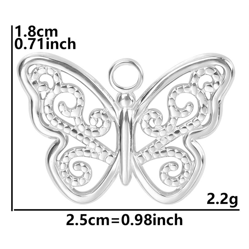 Silver Color Animal Pendant Owl Flamingo Butterfly Stainless Steel Pendants For Jewelry Making Supplies Birds Charm DIY Findings