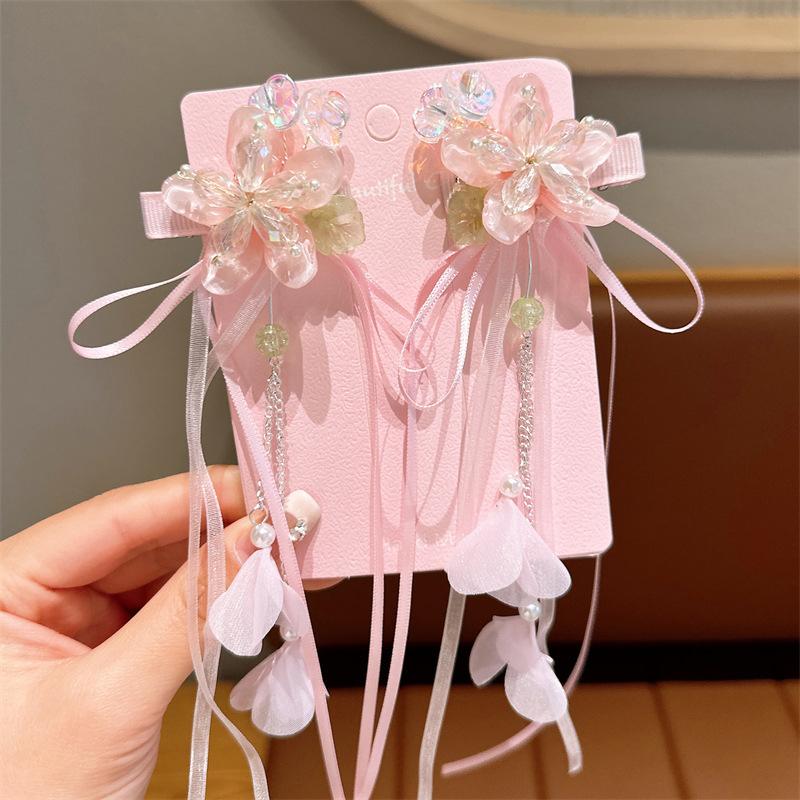 

2Pcs Chinese Style Traditional Multi Hair Clips Tassels Butterfly Hairpin Children Vintage Headband Set Kids Hair Accessories 10