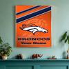 Denver Broncos Logo Personalized Text Diamond Painting Round Diamond Mosaic Rhinestones Diamond Embroidery Craft Kit Wall Decor Without Frame