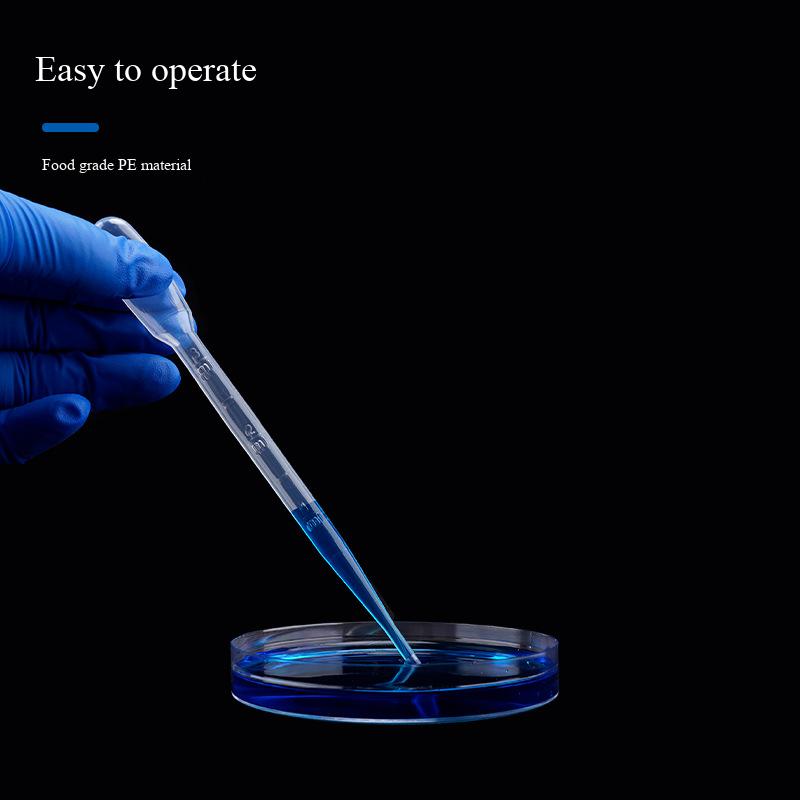 10/100PCS 2ml Disposable Plastic Pasteur Straw Dropper Chem Lab Pipette Scaled Sampling Device for Chemistry Experiments