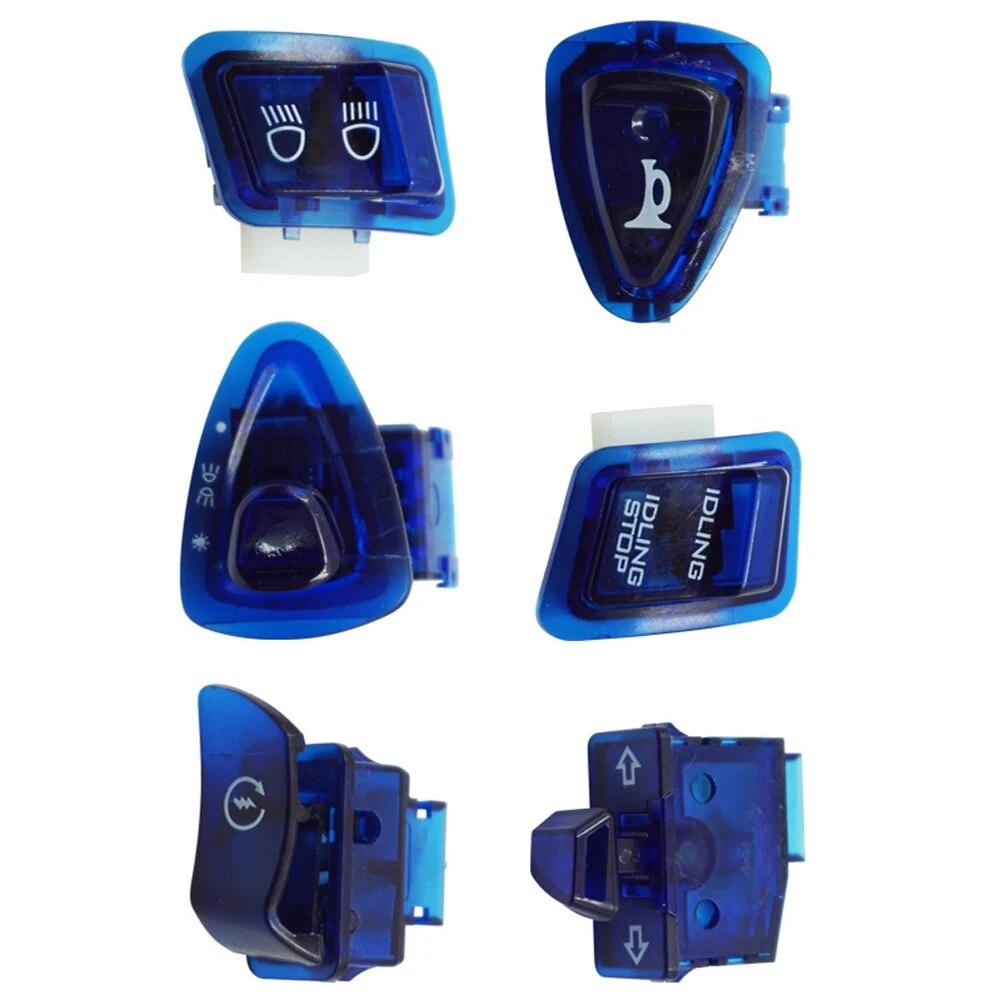 6Pcs/Set Motorcycle Head Light Horn Dimmer Turn Starter Single Switch Button For GY6 50cc 125cc 150cc ATV Moped Scooter