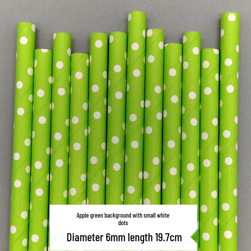 Colorful Polka Dot Biodegradable Paper Straws - Ideal for Juices, Beverages, Desserts & Table Decorations
