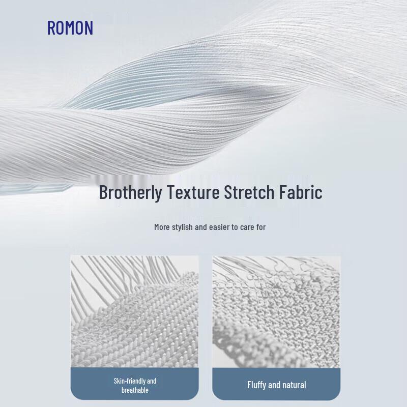 ROMON S Men's Easy Care Stretch Business Casual Straight-Leg Pants