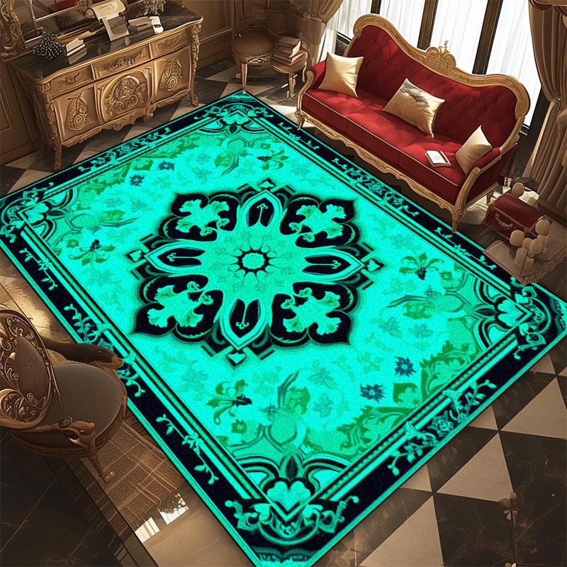 

Chinese Style Luxury Black Classical Carpets Living Room Home Decoration Esthetics Fluffy Soft Rugs Big Size Bedroom Mat Bedside 60*90cm