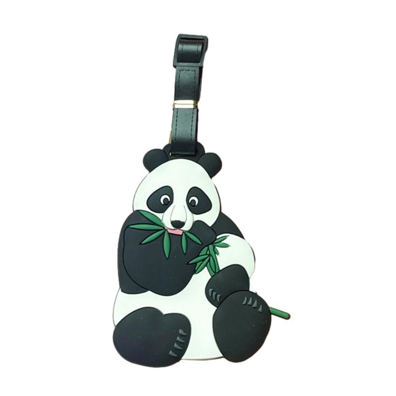 Suitcase Label Cartoon Pattern Luggage Baggage Backpack Soft Label with Strap Name ID Address Card Baggage Identifier