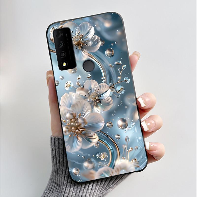 Case For TCL 30V 5G T781S Fundas TCL 30 XL T701DL Capa Soft Silicone Black Shell TCL 30 XE 5G Cover Cute Printing Pattern Casing