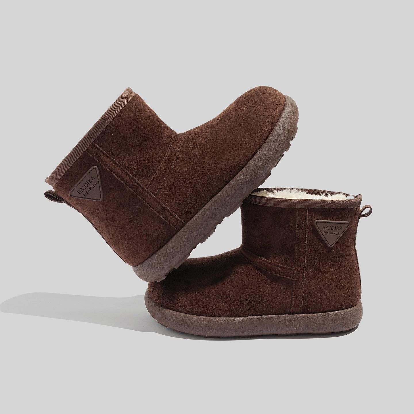 Snow boots 22 winter new velvet casual short boots round head warm cotton shoes 35