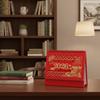 Traditional Standing Flip Desk Calendar Horse Year Blessing Words Chinese Style Calendar Zodiac Desk Planner Home