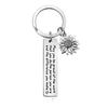 Inspirational Sunflower Keychain Friendship Jewelry Best Friend Gift Jewelry Friends Moving Away Gift English Phrases Key Ring