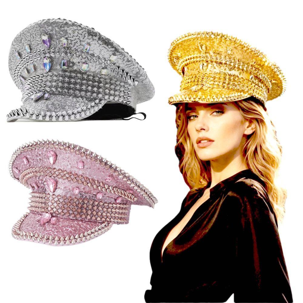 Gold Captain Cap Boost Party Vibe Air Force Hat Pilot Captain Hat Halloween Christmas