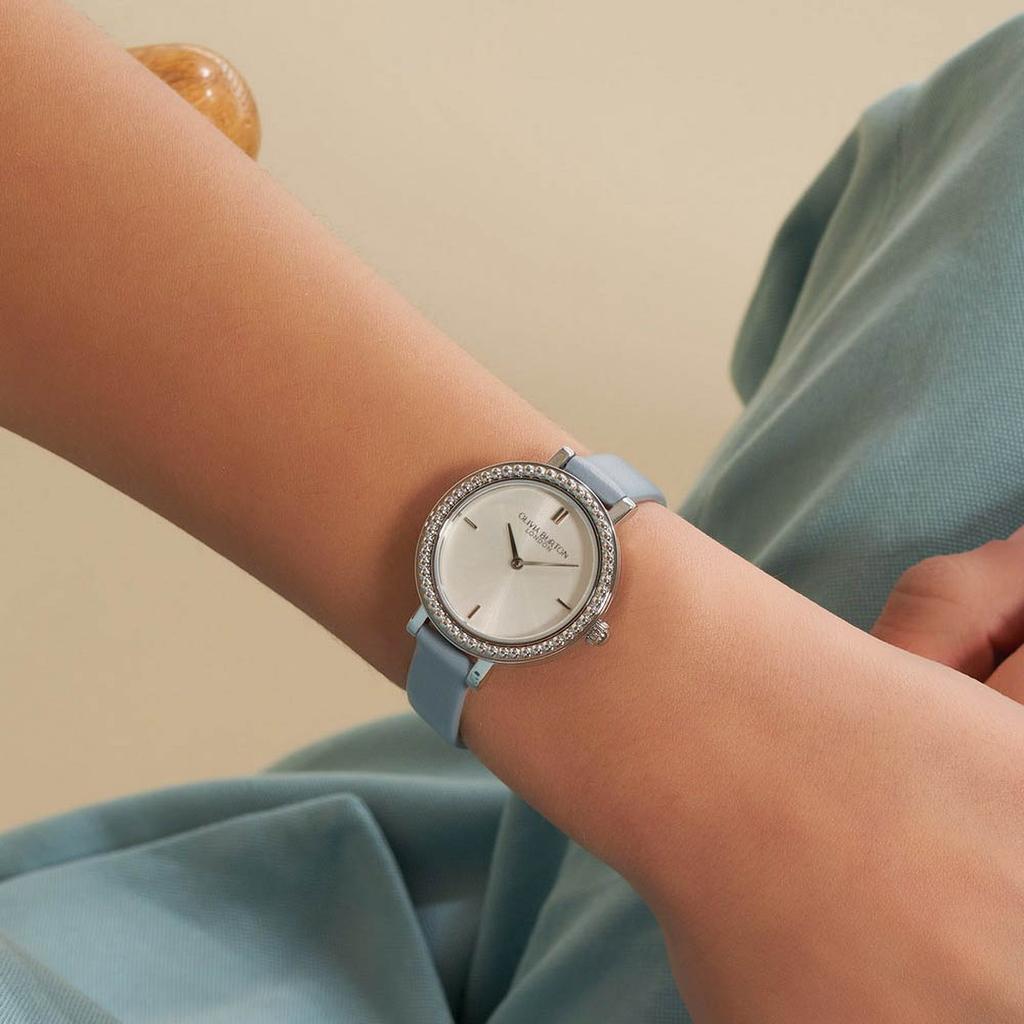 [Olivia Burton] Vintage Bead Blue Leather Women's Watch