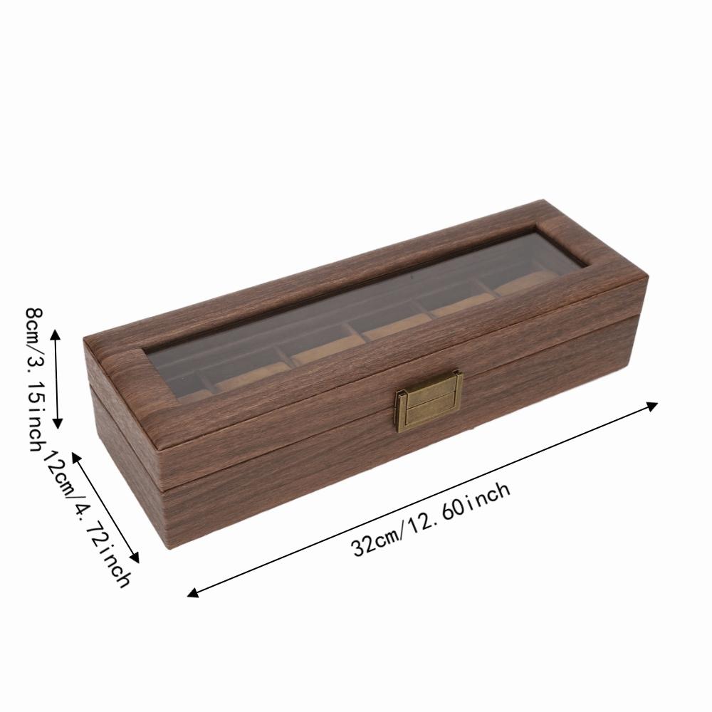 32*12*8cm Retro Wooden Wristwatch Storage Case  Personal Multi-watch Collection Storage