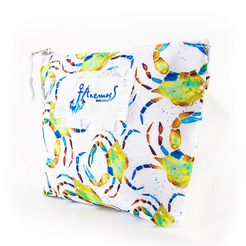 AnemosS Crab Patterned Multi Color Makeup Bag