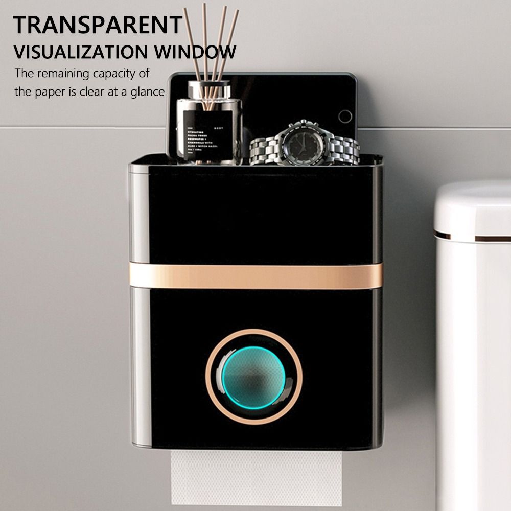 1Pcs Light Luxury Style Tissue Box Wall Mount Bathroom Tray Shelf New Roll Paper Storage Box