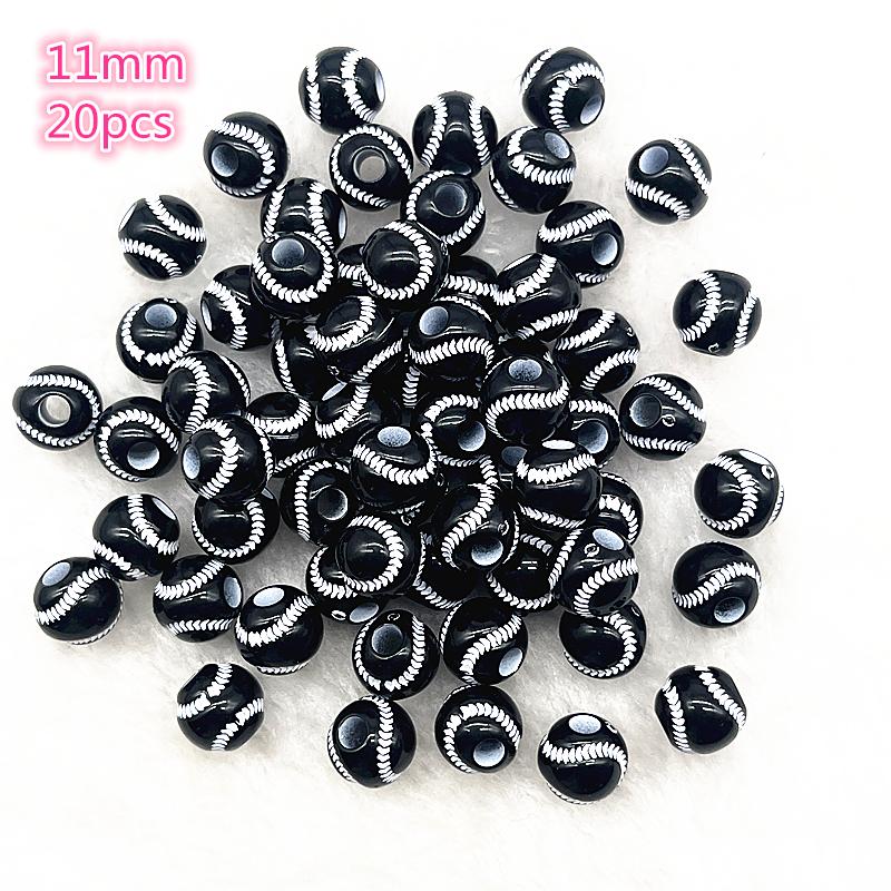10-20Pcs Sport Rugby Tennis Basketball Football Volleyball Beads Spacer Acrylic Beads For Jewelry Making DIY Bracelet Necklace