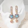 Luxury Flower Heart Dangle Earrings for Women Golden Earring Jewelry Wedding Party Accessories