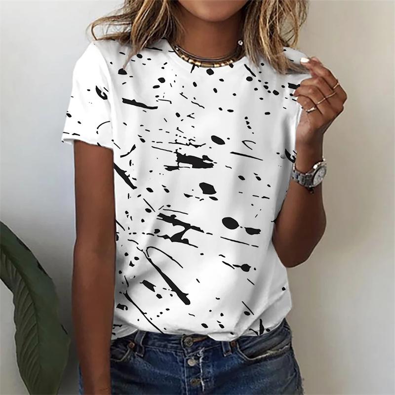 Summer Floral Leaf Gradient 3D Print T-shirts Women Streetwear Casual Fashion Y2k Short Sleeve T Shirt O-neck Tees Tops Clothing