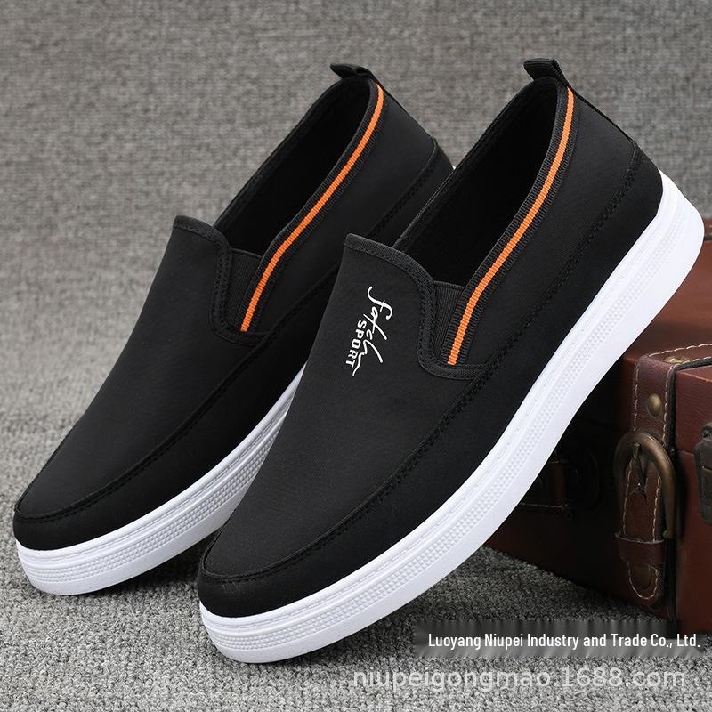 Men s Breathable Canvas Slip-on Shoes – Lightweight, Non-slip, Wear-resistant, Trendy Spring & Autumn Shoes 43