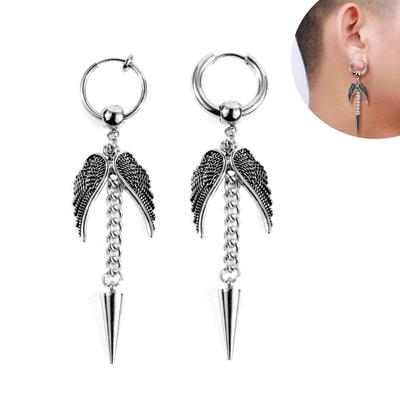 Swordspertevoline Ali d'angelo Trendless Ear Passal Earrot Orecchini Fake Ear Buckle Clip per uomo e donna