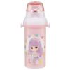 Skater Children's Plastic Water Bottle 480ml One Push Open/Close Antibacterial Child Friendly Lightweight Antibacterial Treatment Made In Japan Licca-