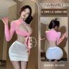 Sexy lingerie sexy leaking breasts secretary hip skirt tight transparent professional uniform suit nightclub teacher play