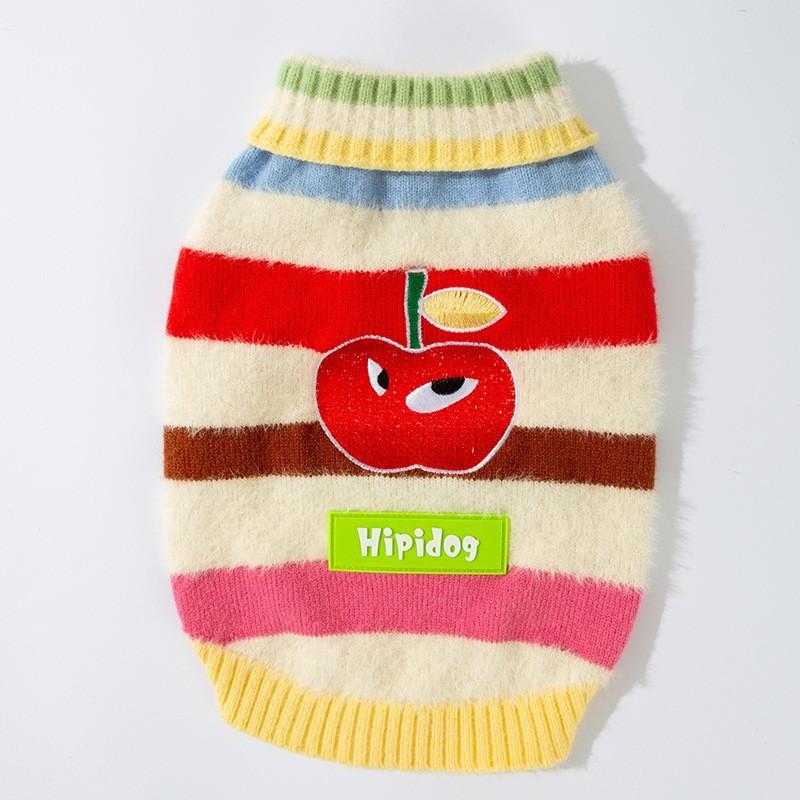 

Pet dog cat autumn and winter knitted striped sweater small dog clothes XS (recommended weight 1-2kg)