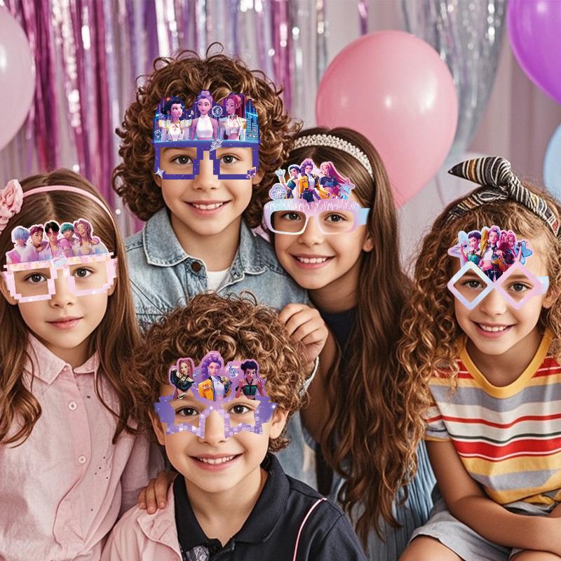 6/12 Stück/Set Dämonenjäger Party Dekoration Papierbrillen Masken Foto-Requisiten Kinder Happy Birthday Party Zubehör