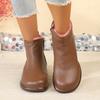 Fleece-Lined Cotton Mom Shoes Warm Short Leather Boots Comfortable Women'S Shoes For Middle-Aged And Elderly Not Slippery