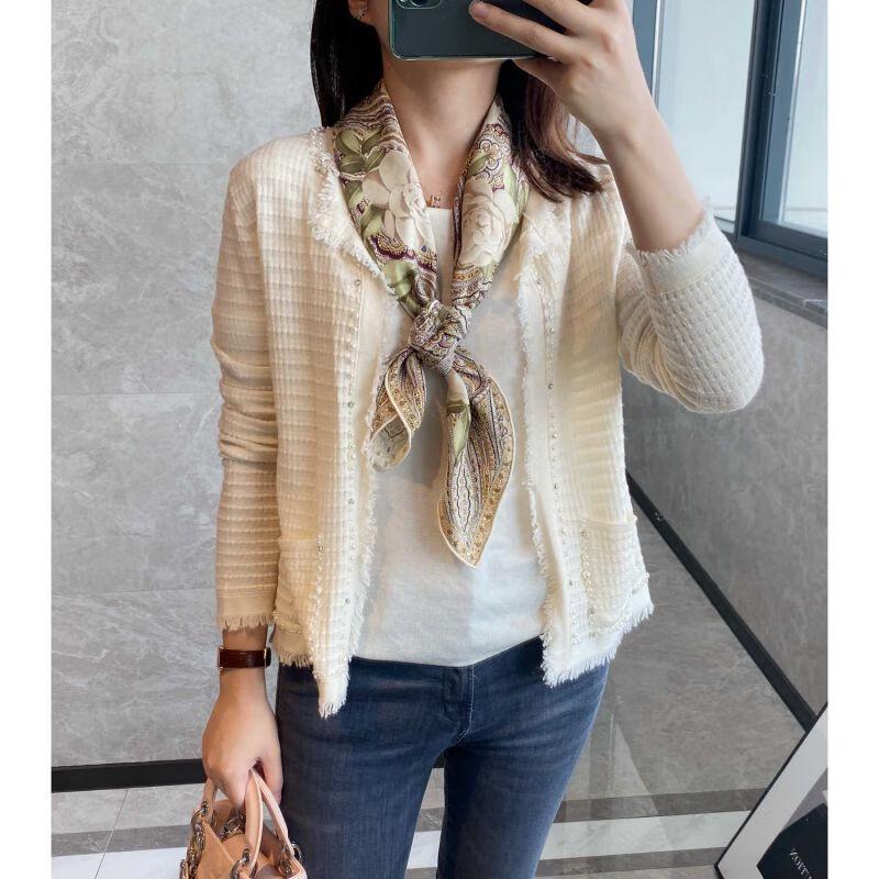 NINA SOLOR Camellia & Paisley Sand-Washed Twill Silk Scarf