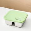 Square Stainless Steel Lunch Box 1/2 Grids Crisper Food Storage Container  Office Workers