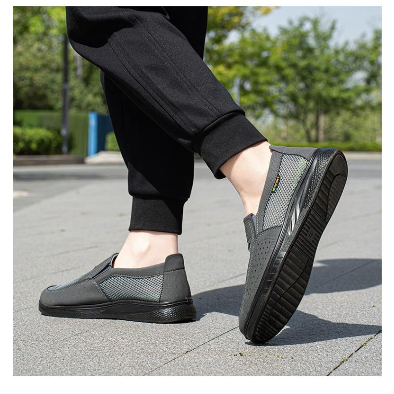 Lightweight Breathable Men's Slip-On Casual Shoes | Cushioned Comfort, Durable for Outdoor Fishing, Park Strolls & Summer Daily Wear - Black