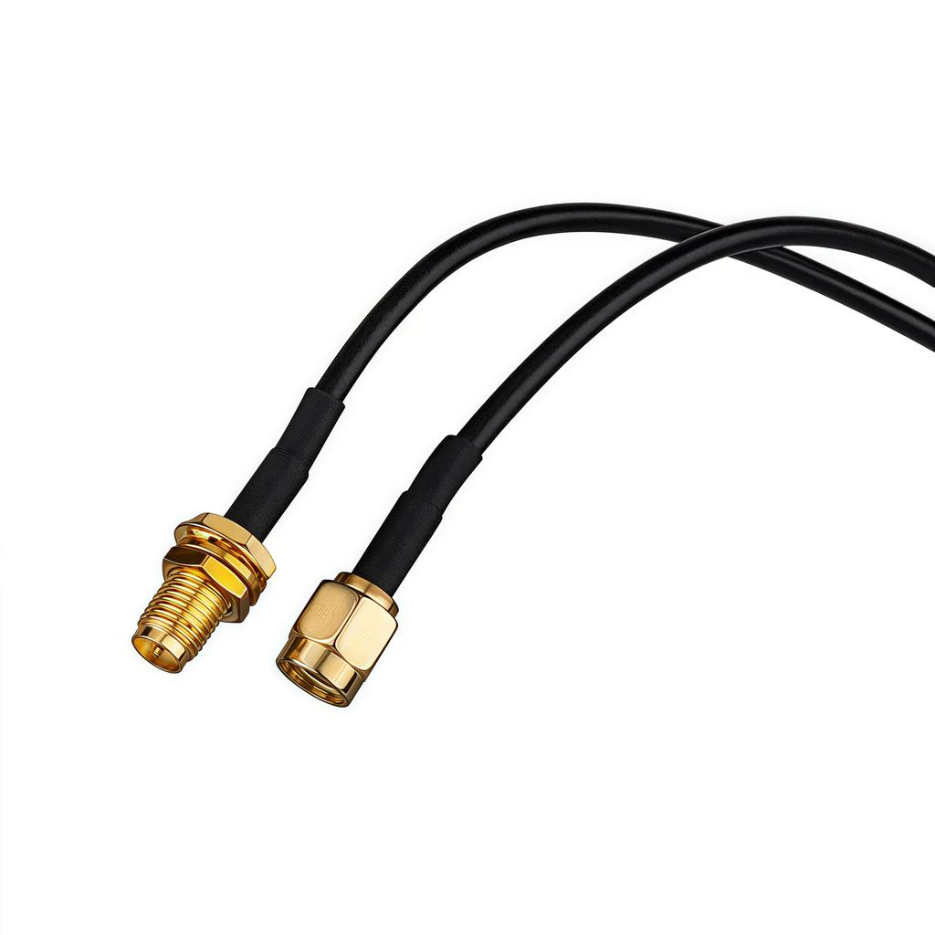 RP-SMA to SMA Extension Cable - Male to Female Coaxial Feeder Wire for WiFi Antenna/Router/RG174 Network Card
