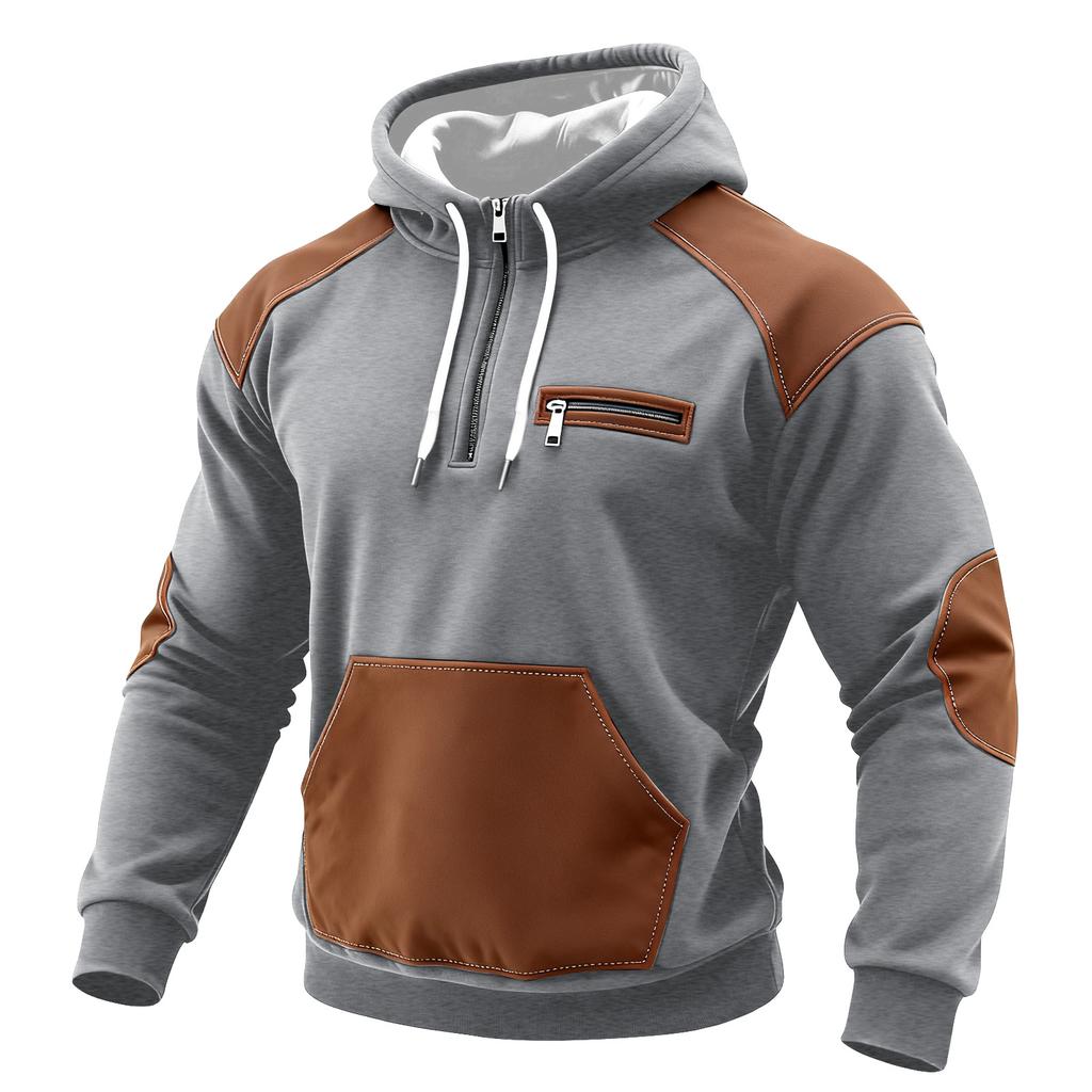 Men's Colorblock Sweatshirt Hoodie Men's Sports Large Size Casual Sweatshirt