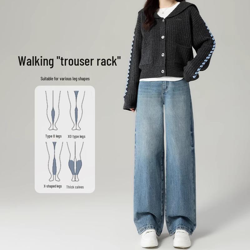 Women's Retro High-Waisted Wide-Leg Jeans - 2025 Spring Collection