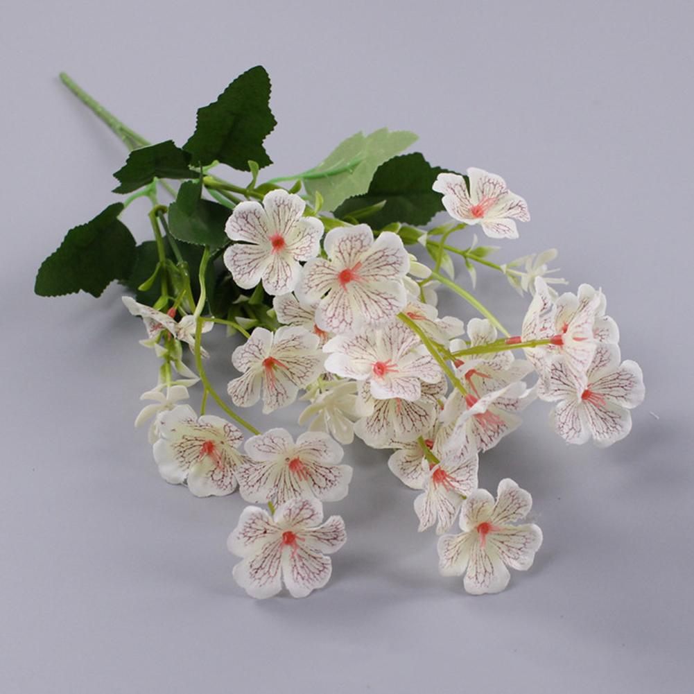1 Bundle Artificial Flowers Violet Bouquet Outdoor Fake Flowers Plastic Plants Garden Porch Home Wedding Decoration 40Cm 7 Color