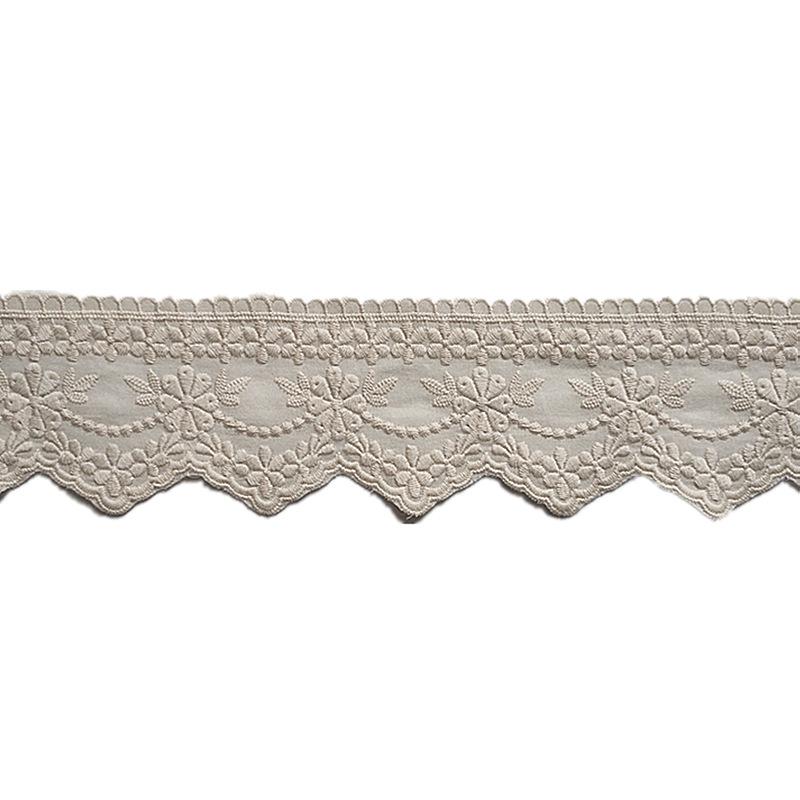 3 meter/parti 7,5 cm breda utsökta bomullsbroderier beige vita spetsar heminredning kläder dekoration accessoarer
