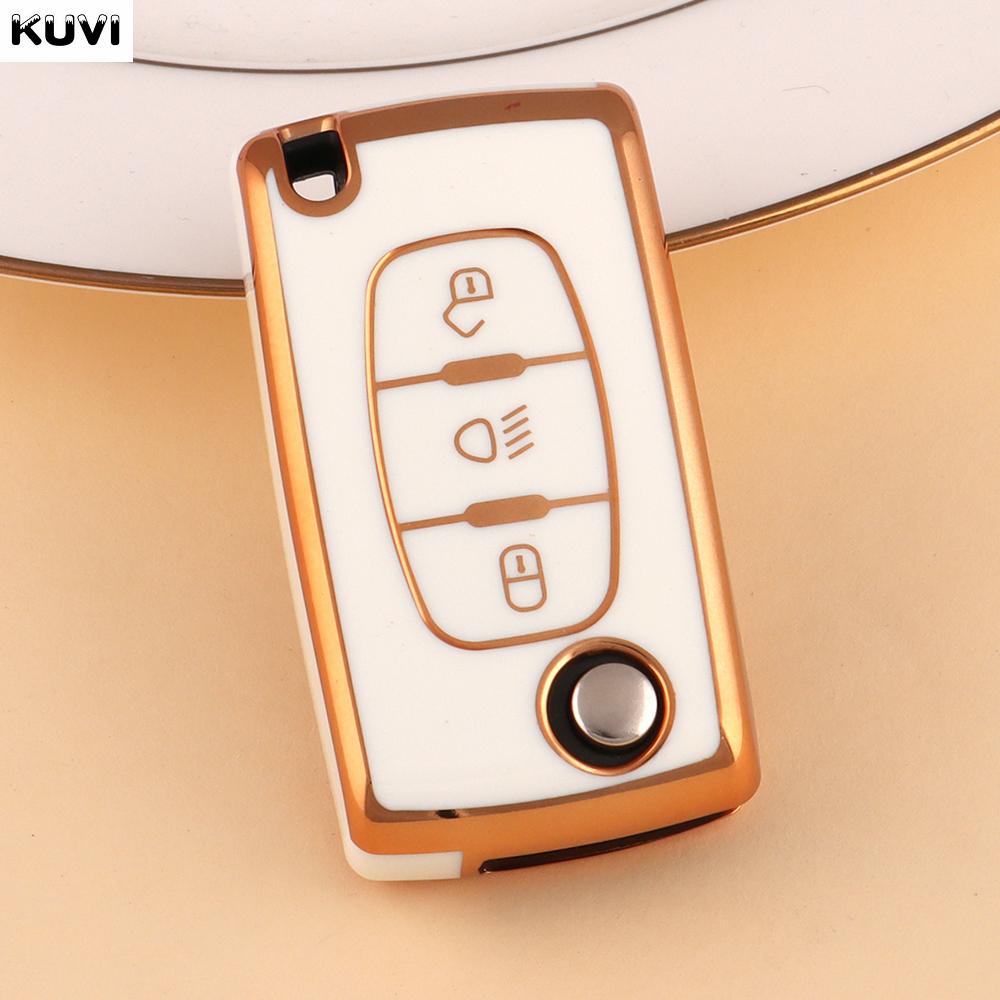TPU Etui Klapka Pokrowiec na Kluczyk Samochodowy Dla Citroen C2 C3 C4 C5 C6 Xsara Berlingo Dla Peugeot 207 307 308 407 607 807 Ochraniacz Brelok