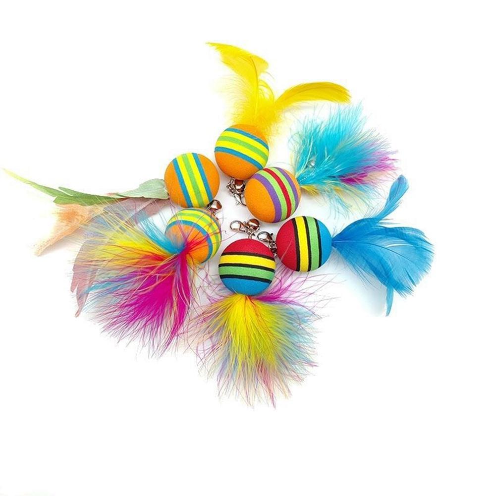 Simulation Bird Cat Toy Feather Bird with Bell Kitten Wand Toy Replacement Heads Cat Teaser Interactive Cat Toy Accessories