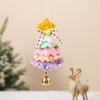 Christmas Crochet Pendant Snowflake Hanging Decoration Xmas Tree Ornament with Jingle Bell for Festive Home Living Room Decor