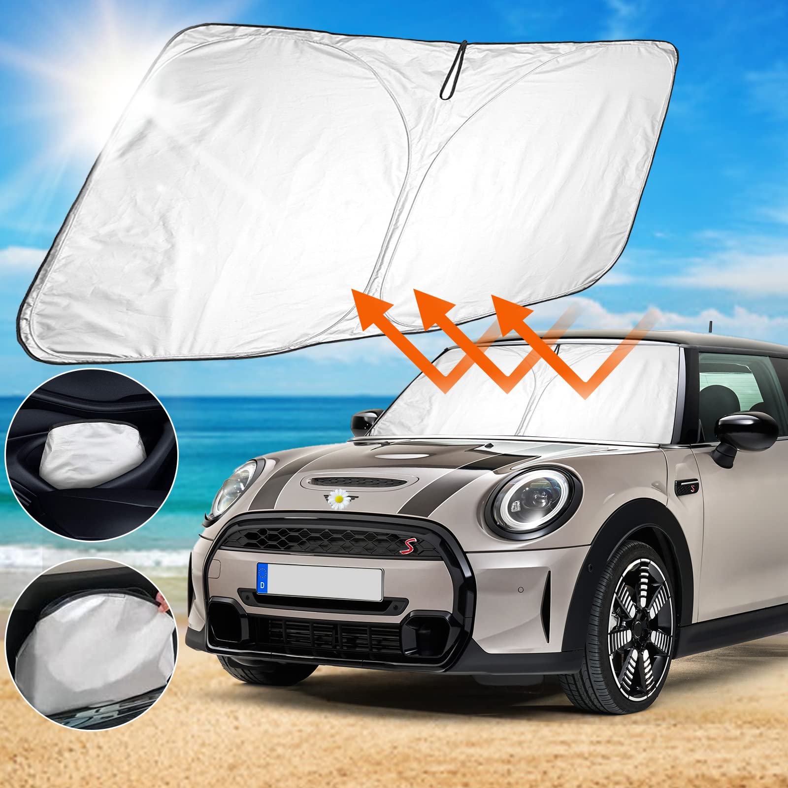 

SHAOHAO BMW Mini Cooper Car Car Windshield UV Easy Full Improved Thickening (3rd Generation) F55/F56 Sunshade, Accessory, Sunshade, Protection,