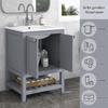 Bathroom Furniture Single Vanity with Base Cabinet 60cm with Ceramic Washbasin, Light Gray